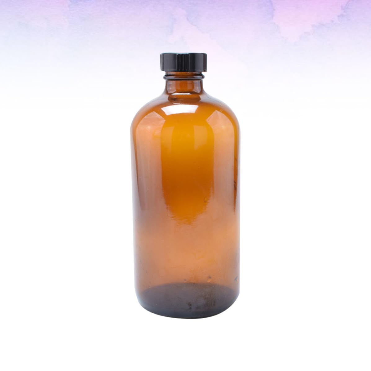 Healeved 4 Pezzi Bottiglia di Vetro Marrone 500ml con Coperchio Ermetico per Conservazione Alimenti, Ecologica Casa e Viaggio