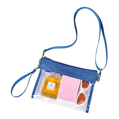 Sac à bandoulière transparent - Sac fourre-tout transparent avec bandoulière réglable, bleu Cover