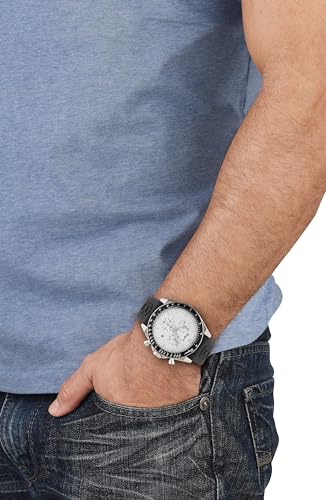 Urban Chrono Collection Luxury Mens Watch Timepieces with a Black Strap Featuring a Stainless Steel Case and a Silver Dial4