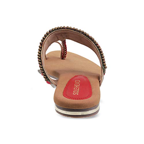 Image of SOLE HEAD Red Flat Women Sandal
