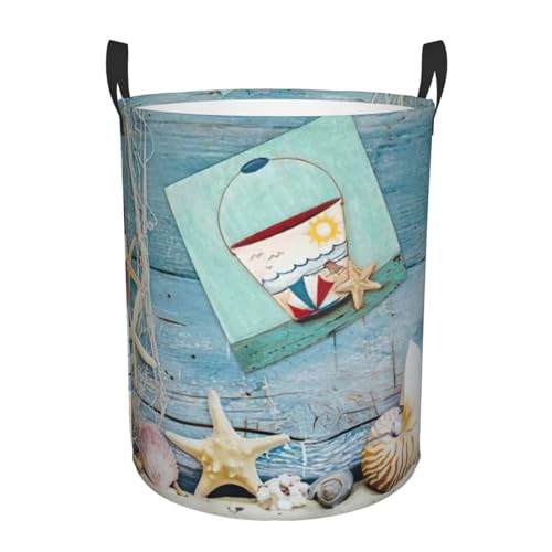 Seestern Leuchtturm Strand Druck Wäschekorb Hoher Wäschekorb Korb...