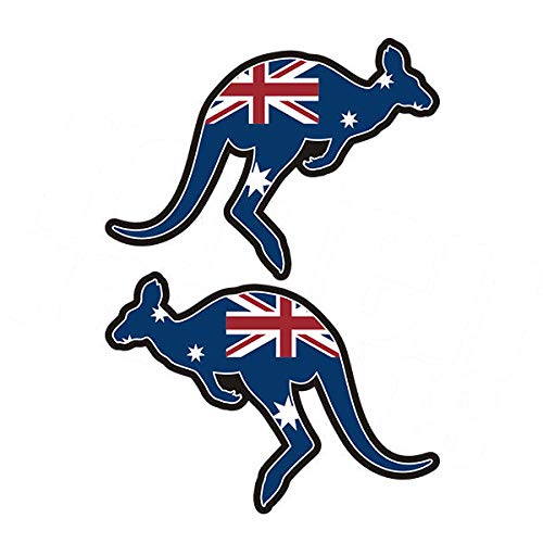 Australia Kangaroo Decal Set 3"x2.1" Aussie Australian Flag Vinyl Sticker