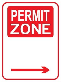 Retro Vintage 8"x12" Sign - Permit Zone Right, Wall Decor Plaque for Home Bar Pub Kitchen Restaurant