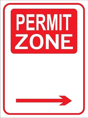 Xewazd A1598 Retro Vintage 8"X12" Sign - Permit Zone Right, Wall Decor Plaque For Home Bar Pub Kitchen Restaurant