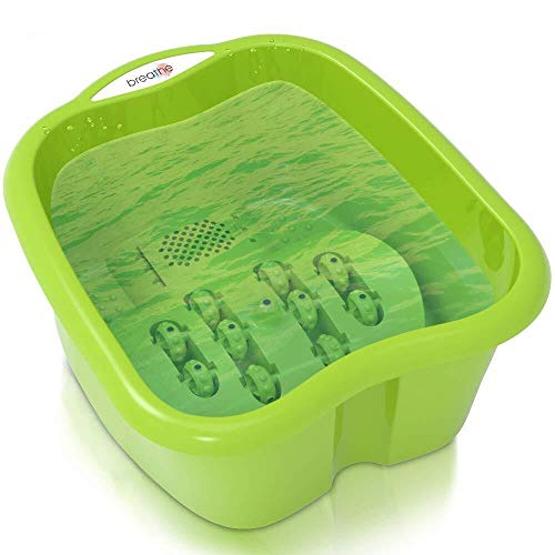 Breathe Foot Soaking Bath Basin | Pedicure Foot Spa Massager | Plastic Foot Tub for Soaking Feet | Cold & Hot Water Foot Massaging Bucket for Women