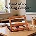 Funabridge Adjustable Wooden Book Stand, Desktop Hands-Free Reading Holder, 11.7 X 9.3 in, Foldable and Portable, Eye Protection, Bible Stand