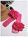 BEAUDRM Women's 3D Floral Flat Sandals Dressy Square Open Toe Sandals Single Band Casual Slip on Slides Hot Pink 11