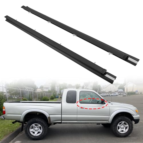 Front Door Weatherstrip Window Moulding Trim Seal Belt Kit Compatible with 1995-2004 Toyota Tacoma Weather Stripping Replace# 68160-04020 68210-04020 (2PCS)