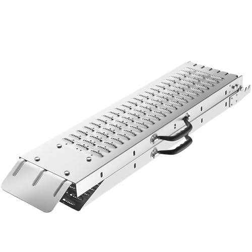 tectake® 2X Faltbare Auffahrrampen, Stahl Rampe, bis 400 kg belastbar, rutschfest, perforiert, Laderampe für Auto oder Anhänger, Auffahrrampe für Motorrad, Rasentraktor, Rollstuhl, Fahrrad (186 cm)