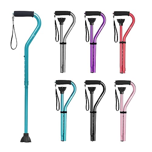 BeneCane Walking Cane for Men & Women Adjustable Cane with Offset Soft Cushioned Handle -Portable Lightweight Sturdy Mobility Walker Aid for Elderly, Seniors Collapsible Cane