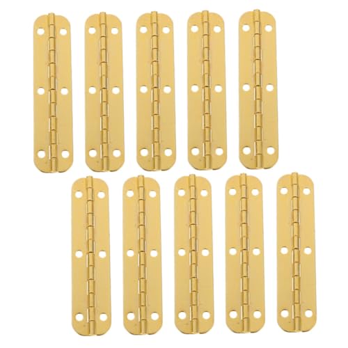 HAWILLOSCH 10pcs Small Hinges for Crafts Piano Hinge Set Heavy Duty 180 Degree Opening Gold Cabinet Hinges for DIY