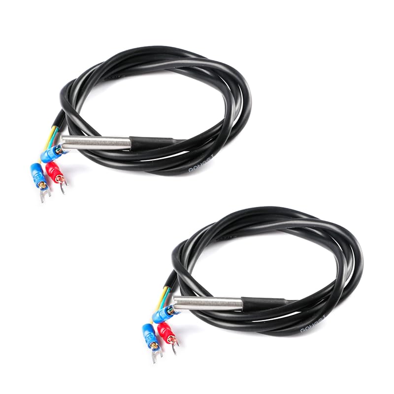 2Pcs Waterproof PT100 Temperature Sensor Probe Stainless Steel Temp Sensor