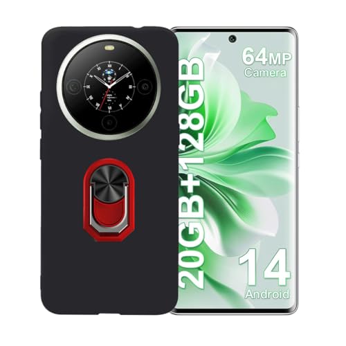 BMPNLSZ Schwarz Hülle für Fossibot S3 Pro + Abnehmbarer 360° Drehbarer Halterring Schwarz Rot, Handyhülle Hochwertige Bumper Schutzhülle Cover TPU Hülle Weiche Handytasche.