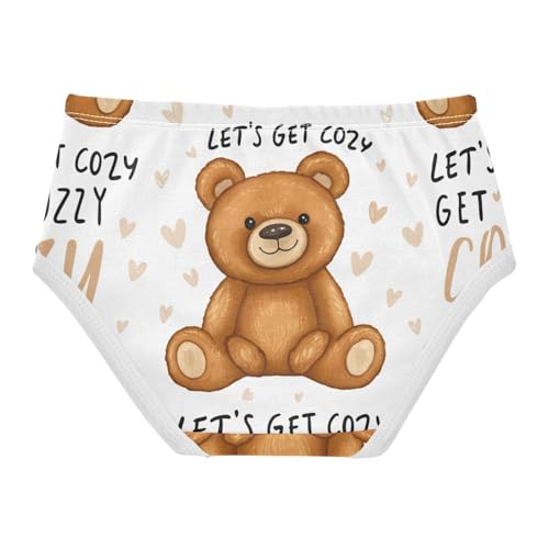 Cotton Girls Underwear Toddler Cute Teddy Bear White Girl Panties Cute Cartoon Briefs Underpants 2t2