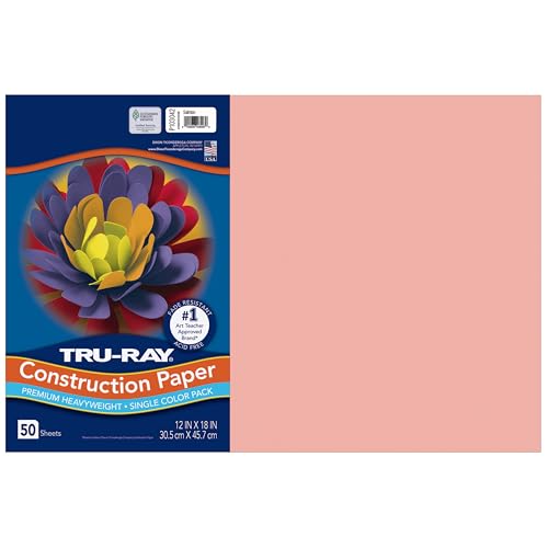 Tru-Ray® Heavyweight Construction Paper, Salmon, 12