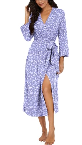 Image of VINTATRE Women Robes Long Knit Bathrobe Lightweight Soft Bath Robe with Pockets