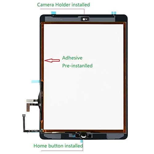 Feiyuetech For Ipad Air 1St Generation Screen Replacement Touch Digitizer Glass 9.7",For Air 1St Gen A1474 A1475 A1476 Includes Home Button+Camera Holder+Preinstalled Adhesive With Tools Kit. #TOP3