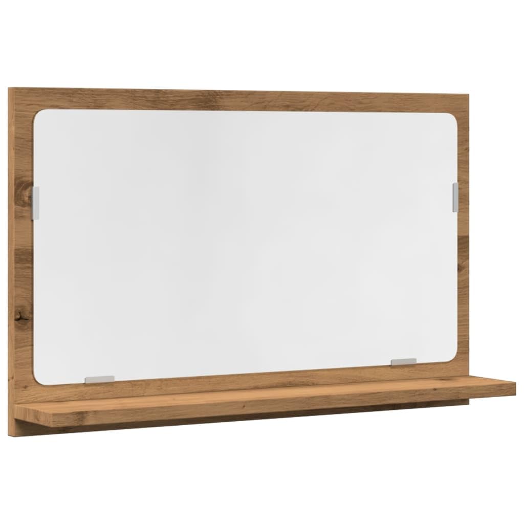 vidaXL Bathroom Mirror Cabinet, Wall Cabinet for Toilet Washroom, Storage Wall Cupboard with Mirror, Modern Style, Artisan Oak Engineered Wood