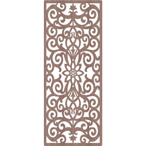 Image of Buel Decorative Pierced Fretwork Wood Wall Panels, 29 3 /8 inchW x 74 3 /8 inchH x 3 /8 inchT, Walnut