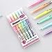 JAVAPEN Power Line Baby Highlighter Pen Set – 6 rainbow pastel Baby Tones, 4 mm Chisel Tip, Quick-Dry Pigment Ink, No Bleed, Pocket Clip – Cute Korean Stationery