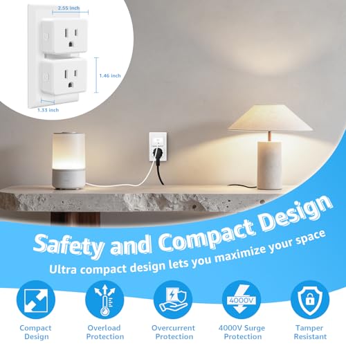 Image of Greencycle WiFi Plug with 2 Wall Switches,App /Voice /Wireless Switch Control