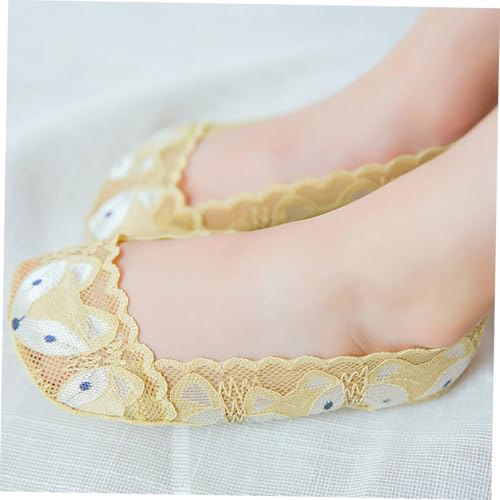 Girls Lace Anti-Skid Invisible Ankle Socks Summer Cute Fox Design Size S for Ages 2-4 Low Cut Non-Slip Style Random Color2