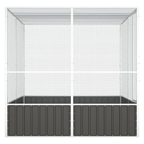 Vogelvoliere KOIECETA Anthrazit 213,5 x 217,5 x 211,5 cm