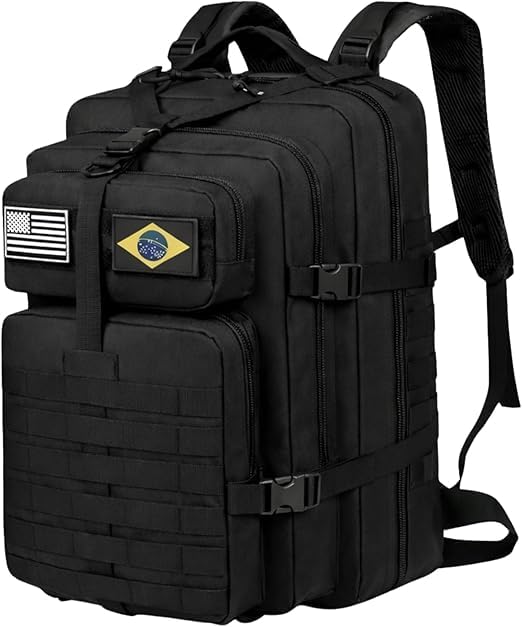 Mochila Tática Militar 50L Impermeável Resistente Nylon Oxford com Sistema MOLLE – Mochila Grande para Camping, Trilha, Trekking e Viagem, Alta Capacidade, Mochila Militar Masculina Feminina Unissex