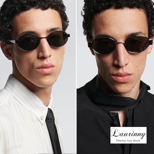 Retro Oval Sunglasses for Women Men, 90s Vintage Trendy Sun Glasses Metal Frame, Classic Shades UV400 Protection3