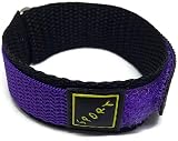 Ancho de la lengüeta: 18 mm. Correa de reloj de tela de gancho y bucle púrpura con anillo de acero inoxidable de 14 mm y 18 mm