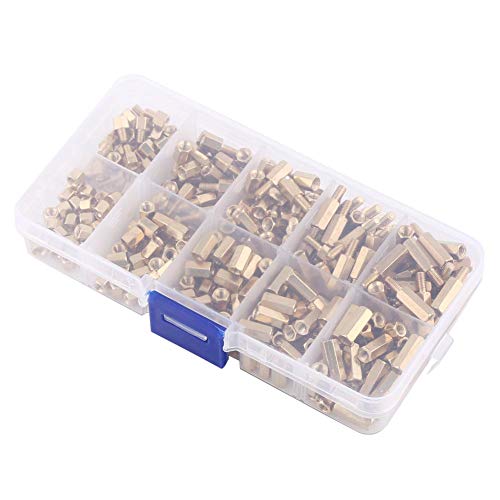 300pcs M3 Messing Abstandsbolzen Stand Off Hex männlich-weiblich/weiblich-weiblich Abstandshalter Distanzhülse Schrauben für Motherboard