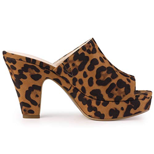 Image of Allegra K Women's Open Toe Platform Chunky Heel Slides Sandals | Party Sandals