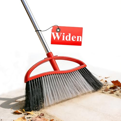 Image of 15.7 inch Heavy Duty Outdoor Broom, Adjustable Handle for Patio Garage