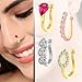VAMA FASHIONS Gold Silver Rose Gold Non Piercing Clip On Nose Pins Without Hole Pressing Type Nose Ring Studs for Women