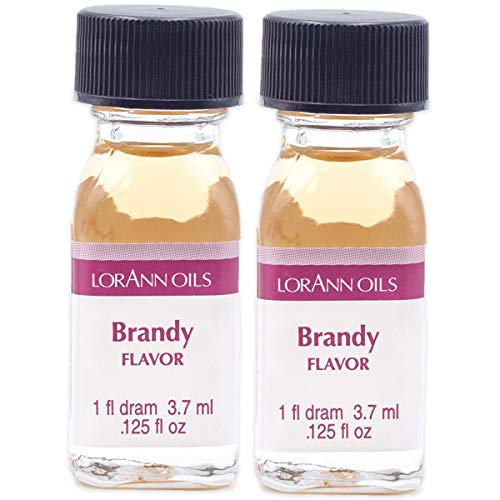 LorAnn Brandy Super Strength Flavor, 1 dram bottle (.0125 fl oz - 3.7ml) - 2 pack