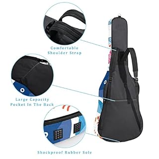 Hondank Housse de protection rembourrée pour guitare classique acoustique Motif symboles de l’Angleterre de Londres… - Les Beatles, Paul McCartney, John Lennon, RIngo Starr, George Harrison Hondank Housse de protection rembourrée pour guitare classique acoustique Motif symboles de l'Angleterre de Londres… – Image 3