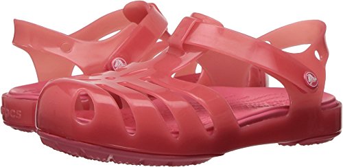 Crocs Girls' Isabella PS Sandal, Coral, 9 M US Toddler