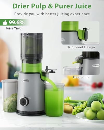 image for Cold Press Juicer, ECOSELF Slow Masticating Juicer with 4.35