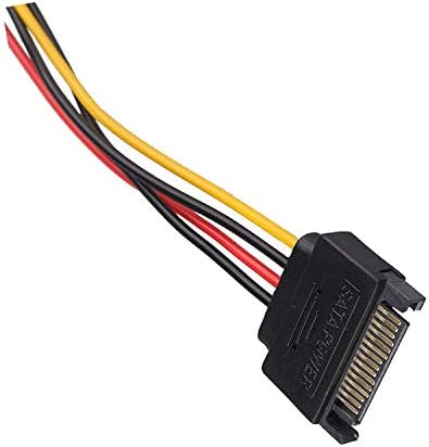Saim 20cm 4 Pin Female IDE/Molex to 15 Pin SATA Male Power Adapter Cable
