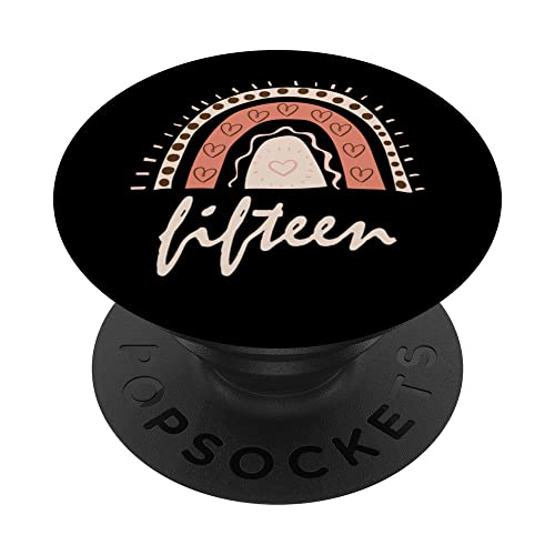 Quince años Rainbow 15 cumpleaños para niñas 15 cumpleaños PopSockets PopGrip Intercambiable