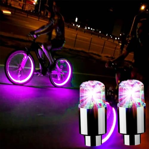 6 Pack 2025 Nuevas Luces de Válvula de Bicicleta Multicolor Lámpara LED para Ruedas de Bicicleta, Carro y Motocicleta miniatura 7