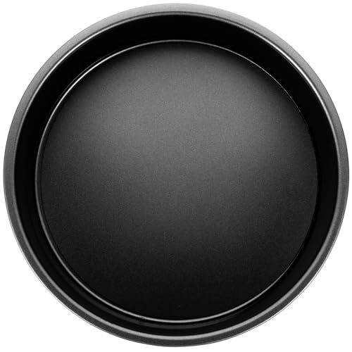SEWACC Molde Redondo Desmontable para Pasteles de 20 CM en Acero al Carbono Negro Base Antiadherente Apto para Horno y Microondas Adecuado para Hornear Tartas Bizcochos y Mousse en