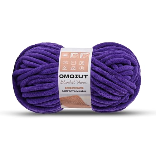 Image of Lavender Chunky Chenille Yarn for Crocheting, Soft Baby Blanket Yarn, Chunky Knit Blanket Crochet Yarn, #7 Super Bulky, 3.5 oz /54.6 yds Fluffy Velvet Amigurumi Yarn