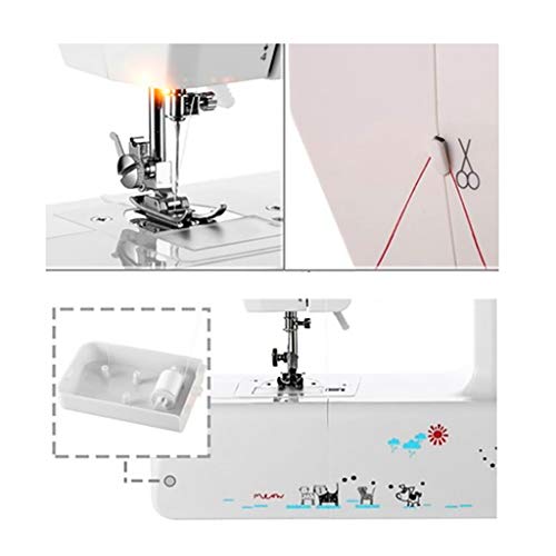 Machine à coudre électronique débutant double vitesse double fil compacte blanche