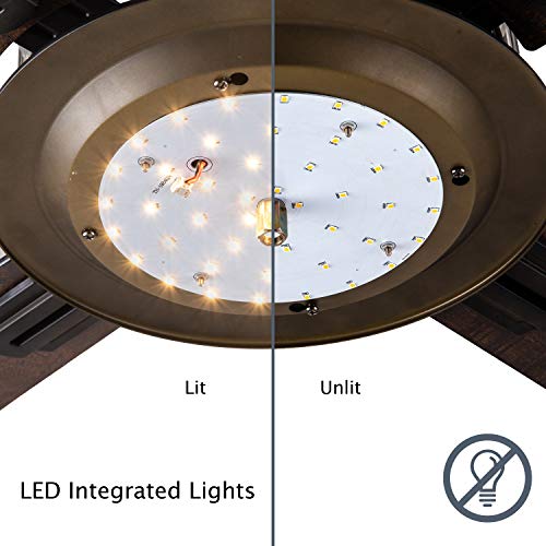 River Of Goods Transitional-Style Ceiling Fan Led Light With Remote Control- 4-Blade - 52 Inches - Transitional - Glam Decor For Living Room, Bedroom, And Office - Silver #TOP5