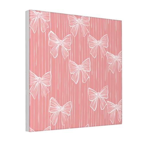 Lienzo de lazo rosa dulce Woshuwo Coquette, decoración delicada que llena de calidez tu cuarto