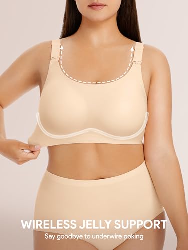 Image of Angelhood Seamless Nursing Bra for Women Wire Free Full Coverage Nursing Bra T-Shirt Bra with Extra Extender