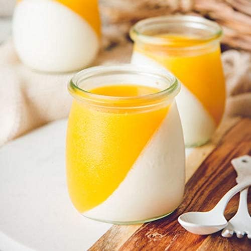 Timoo 20 pack-7 oz Yogurt Jars, Clear Glass pudding Jars With Lids, Yogurt Glass Jar Container with PE Cap for Yogurt, Pudding, Milk, Jam, Mousse and More