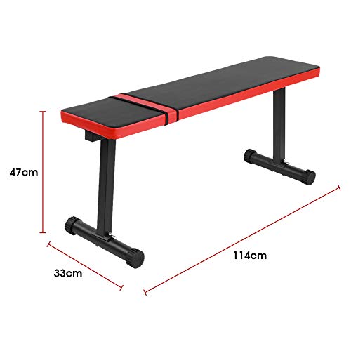 Halterbank Platte fitnesskruk, zware structuur Fitnesskruk Gewichthefkruk Platte kruk Apparatuur voor krachttraining thuis 114 x 33 x 47 cm - Image 8