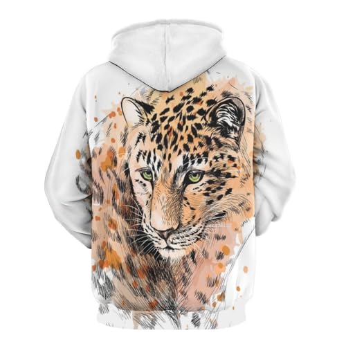 Pull à capuche léopard UMENG fini les vêtements ternes avec ce sweatshirt mixte taille S